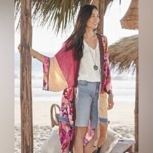 Sundance Paradiso Multicolor Women's Kimono Jacket Pink L/XL Petite